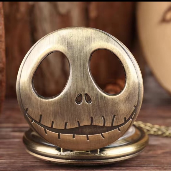The Nightmare Before Christmas Jack Vintage Bronze Quartz Pocket Watch - Picture 3 of 3